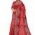 Brick red embroidered organza silk designer saree