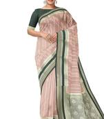 Dusty pink zari woven designer saree