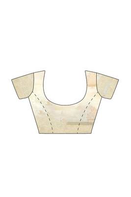Cream oof white zari woven designer saree 5