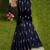Navy blue & mint green zari designer saree