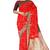 Bright red zari woven designer saree