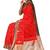 Bright red zari woven designer saree