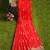 Bright red zari woven designer saree