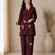 Wine pure cotton kantha work co-ord set