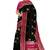 Black & rani pink zari woven designer saree