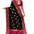 Black & rani pink zari woven designer saree