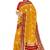 Mustard yellow & red zari woven designer saree