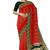 Red & black zari woven designer saree