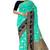 Aqua blue & navy blue woven design saree