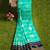 Aqua blue & navy blue woven design saree