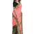 Coral pink & black zari border saree
