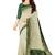 Cream & dark green zari border saree
