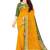 Mustard yellow & olive green zari border saree