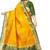 Mustard yellow & olive green zari border saree