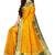Mustard yellow & olive green zari border saree