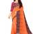 Orange & maroon contrast border saree