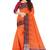 Orange & maroon contrast border saree