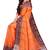 Orange & maroon contrast border saree