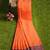 Orange & maroon contrast border saree