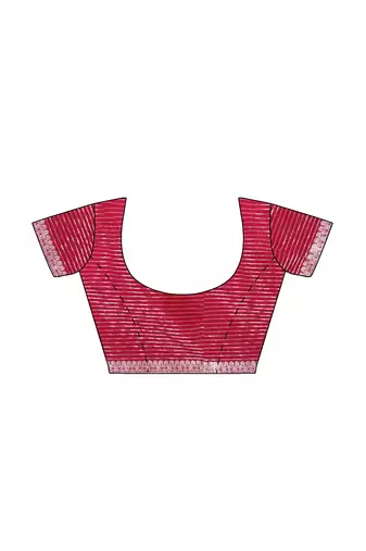 Orange & maroon contrast border saree