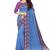 Sky blue & purple contrast border saree
