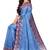 Sky blue & purple contrast border saree