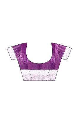 Sky blue & purple contrast border saree 5