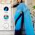 Skyblue & blue color georgette pre drape saree with un-stitch blouse