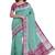Mint green & maroon contrast border saree