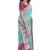 Mint green & maroon contrast border saree