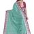 Mint green & maroon contrast border saree