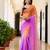 Orange & levender color georgette pre drape saree with un-stitch blouse
