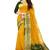 Mustard yellow & dark green traditional saree