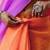 Orange & levender color georgette pre drape saree with un-stitch blouse
