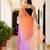 Orange & levender color georgette pre drape saree with un-stitch blouse