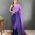 Levender & blue color georgette pre drape saree with un-stitch blouse