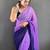Levender & blue color georgette pre drape saree with un-stitch blouse