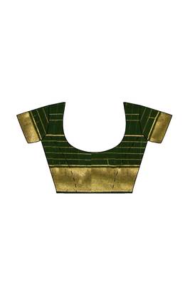 Mustard yellow & dark green traditional saree 5