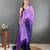 Levender & blue color georgette pre drape saree with un-stitch blouse