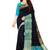Navy blue & aqua blue checked saree