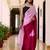 Pink & rani color chinnon silk print ready to wear saree with un-stitch blouse