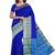 Royal blue & sky blue checked saree