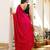 Rani & orange color chinnon silk print ready to wear saree with un-stitch blouse