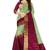 Mint green & wine zari saree