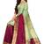 Mint green & wine zari saree