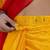 Yellow & red color chinnon silk print ready to wear saree with un-stitch blouse