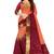 Peach & wine gold zari saree
