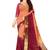 Peach & wine gold zari saree