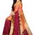 Peach & wine gold zari saree