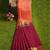 Peach & wine gold zari saree